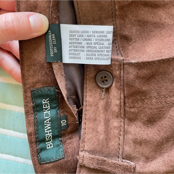 Size 10 Bushwhacker Vintage Brown Leather Straight Leg Pants - Picture 8 of 17